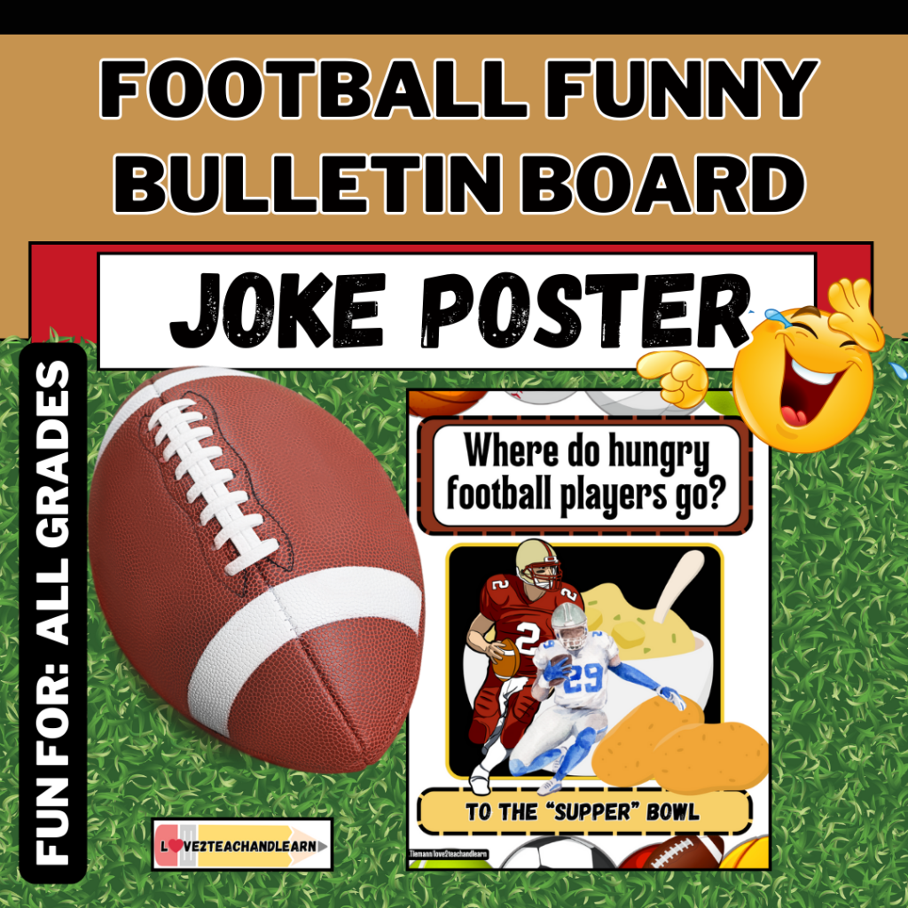 Football Funny Bulletin Board Joke Poster
