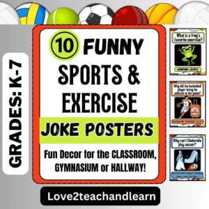 10 Funny PE Sports and Exercise Joke Posters - Instant PE Bulletin Board Ideas