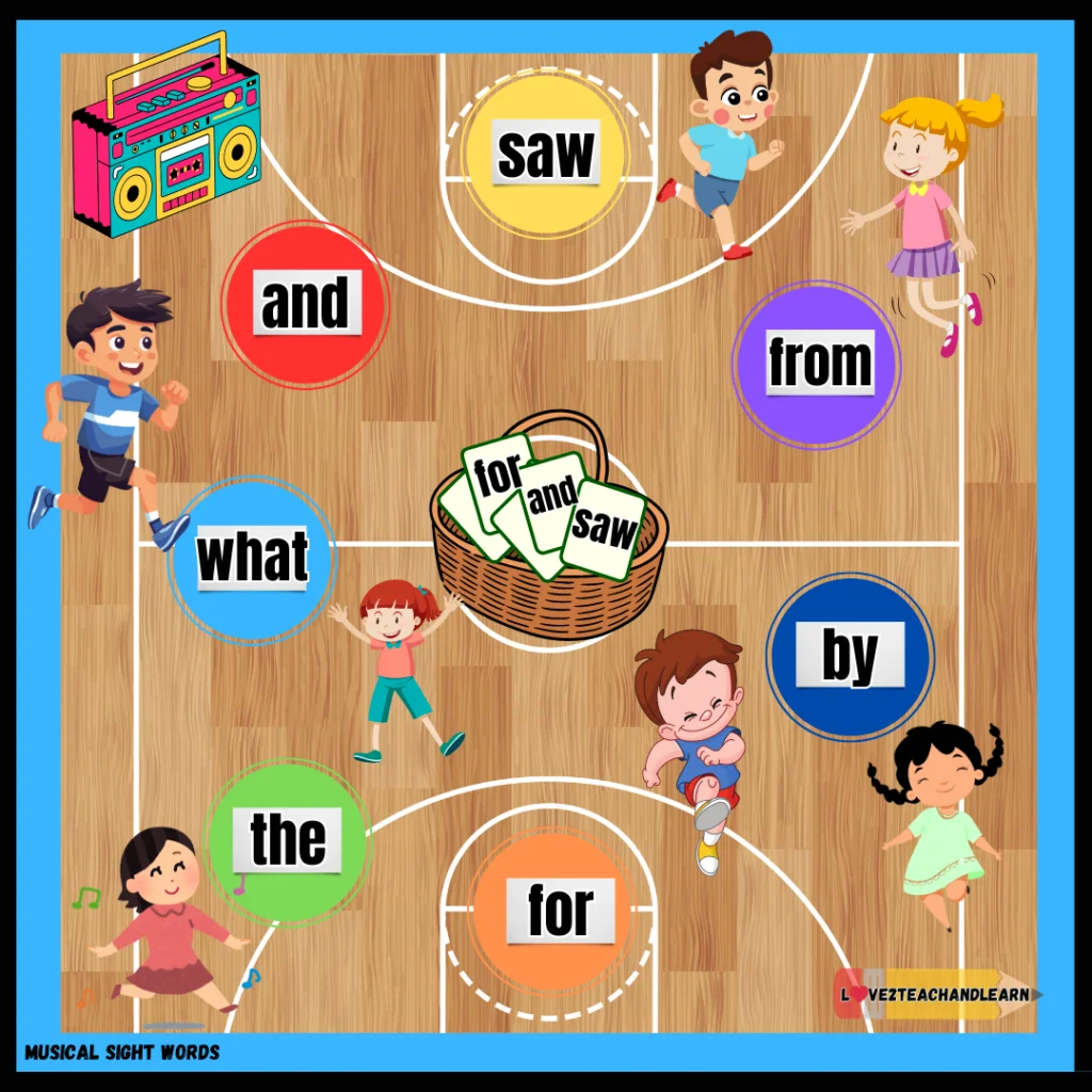 Musical Sight Words - Kindergarten PE Game Set-up