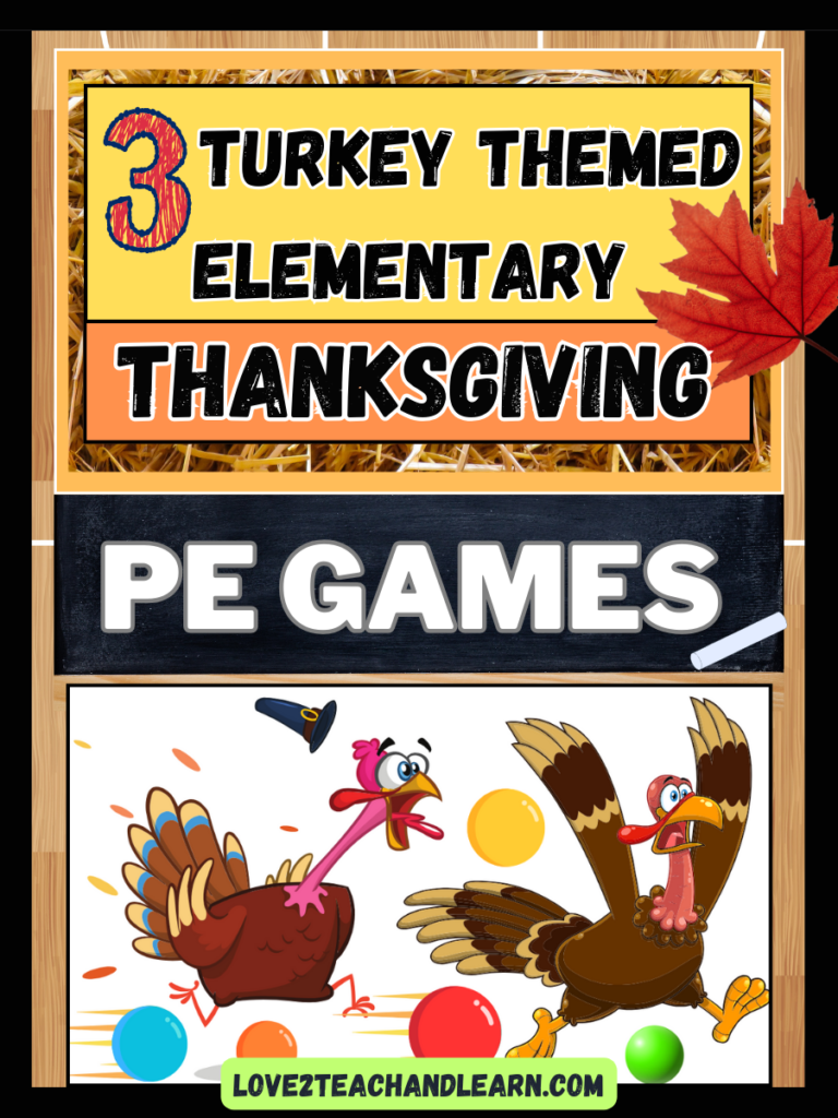 3 Fun Turkey Themed Elementary Thanksgiving PE Games