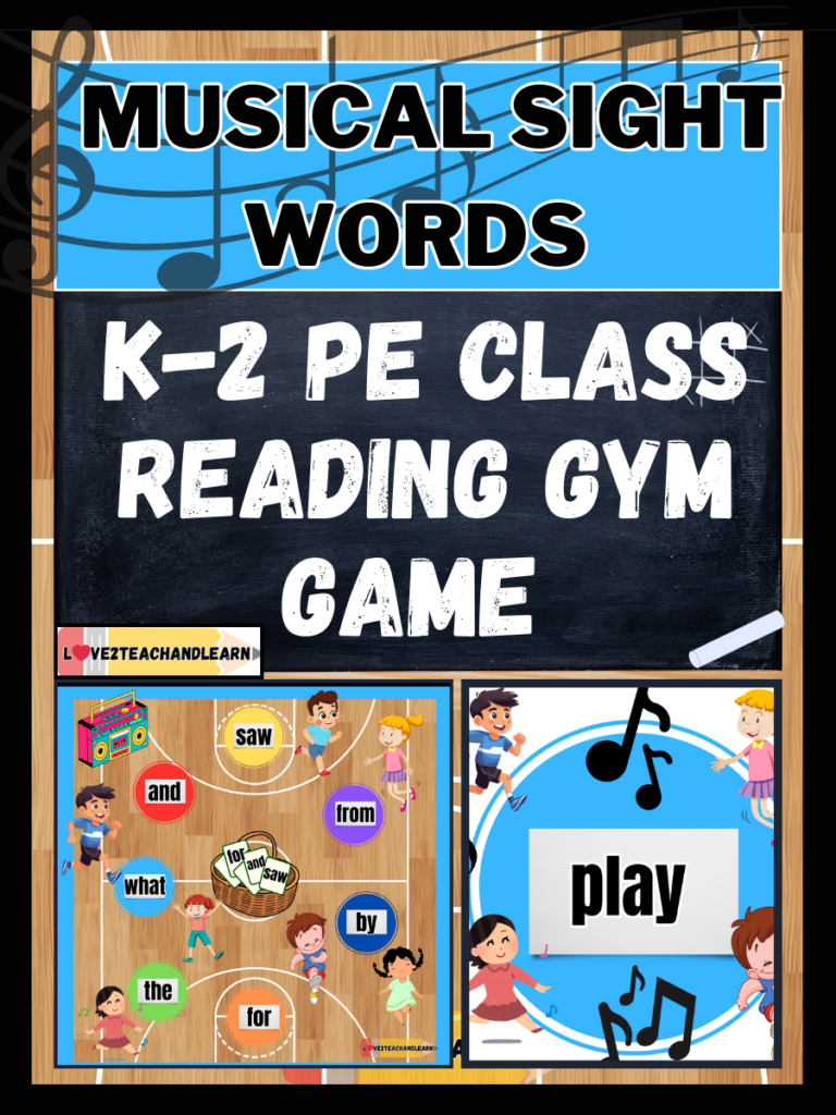 Musical Sight Words: K-2 PE Class Reading Gym Game