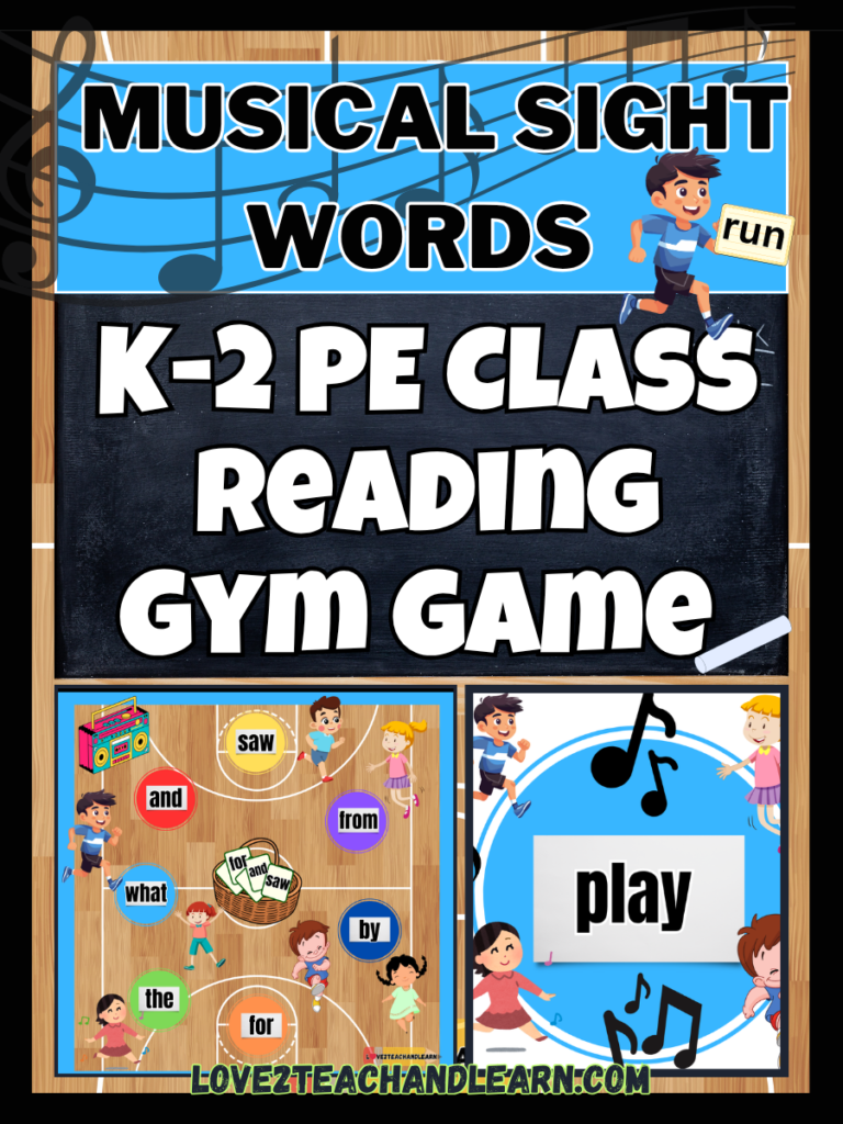 Musical Sight Words: Fun K-2 PE Class Reading Gym Game