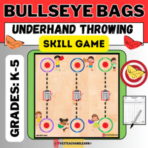 BULLSEYE BAGS: Fun PE Gym Games Sub LESSON PLAN Activities Station THROWING UNIT