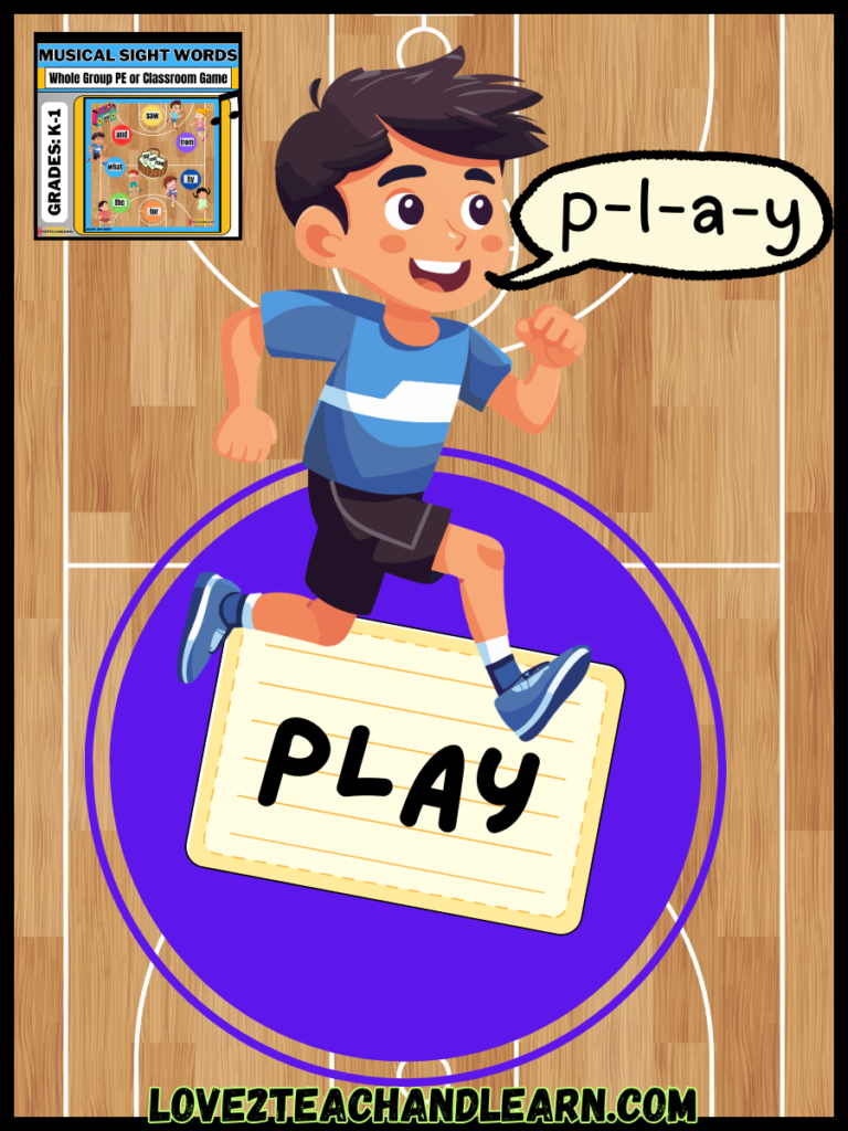 Musical Sight Words: K-2 PE Class Reading Gym Game