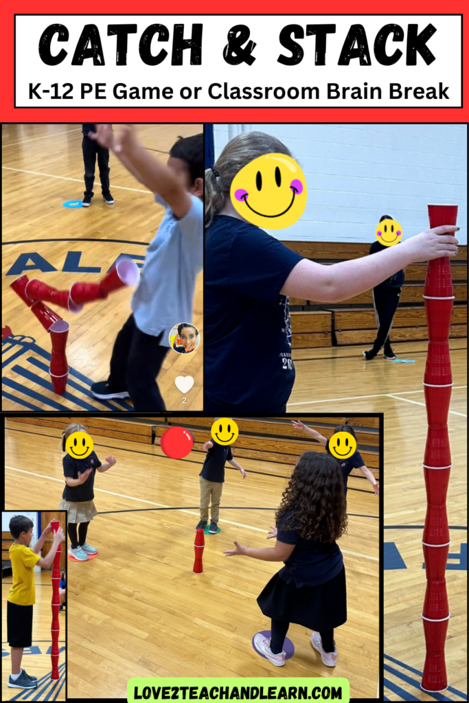 Catch and Stack K12 PE Game or Classroom Brain Break