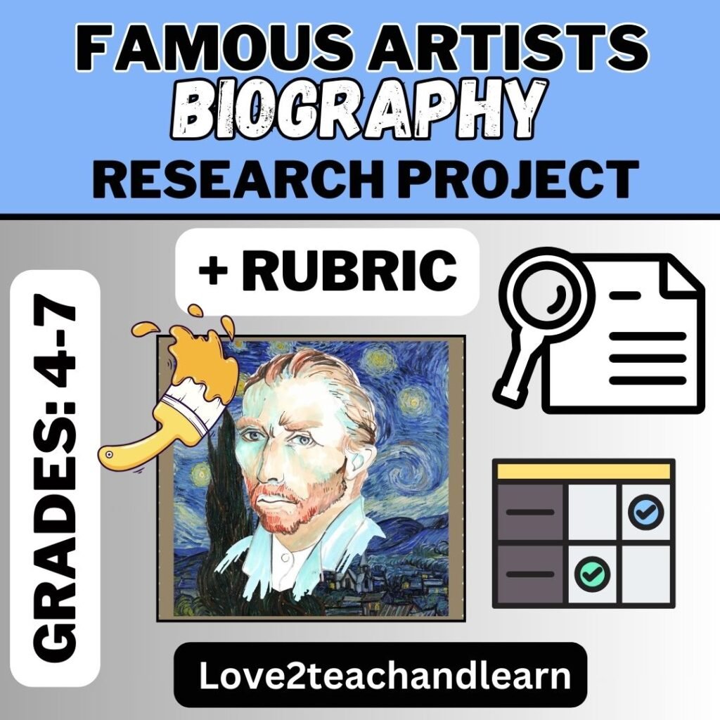 Famous Artists Biography + Rubric