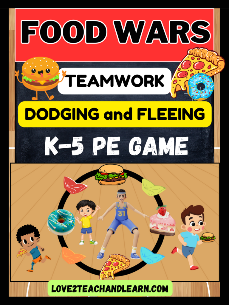 FOOD WARS: K-5 Teamwork, Dodging and Fleeing PE Game