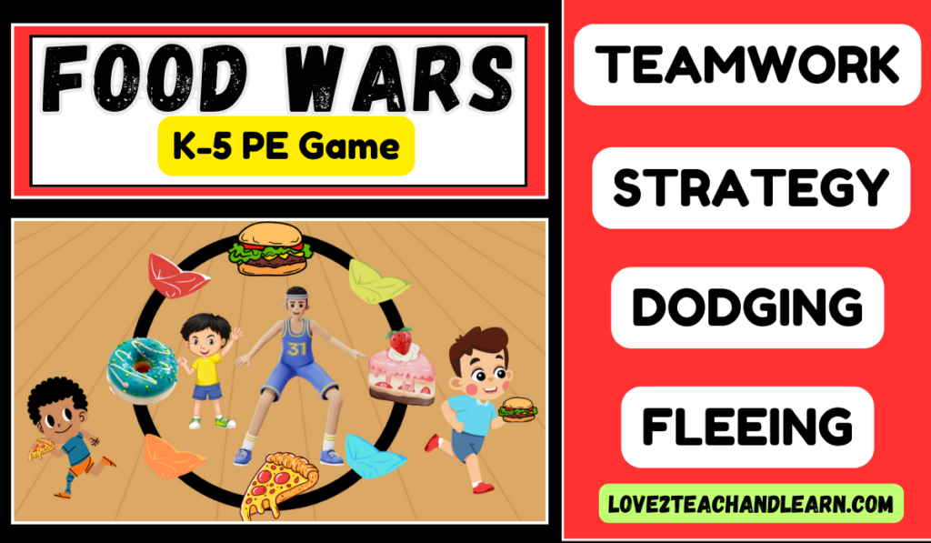 Food Wars: K-5 Teamwork, Dodging and Fleeing PE Game