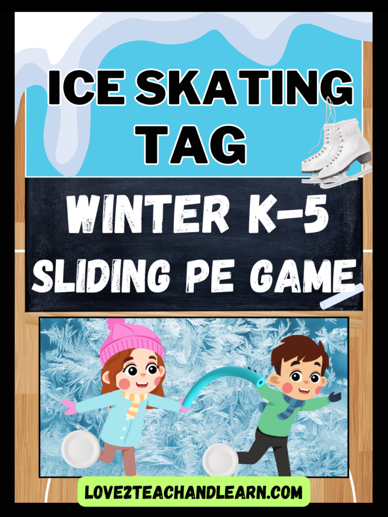 ICE SKATING TAG: Winter K-5 Elementary (Sliding) PE Game