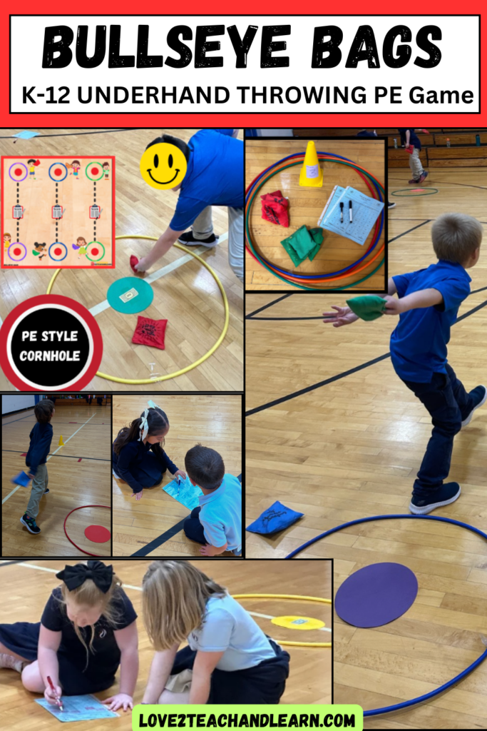 Bullseye Bags - Underhand Throwing PE Game