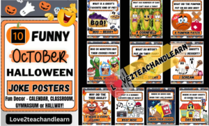 10 Funny October Bulletin Board Joke Posters - Teacher Resource