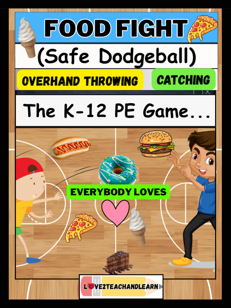 FOOD FIGHT: K-12 (Safe DODGEBALL Game) for PE Class