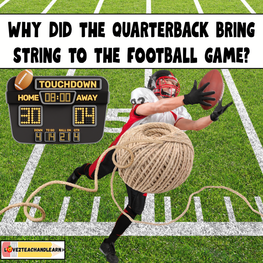 Football Jokes for Kids - Why did the quarterback bring string to the game?