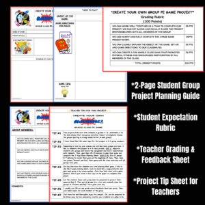 Create Your Own PE Game Group Project - Teacher Resource