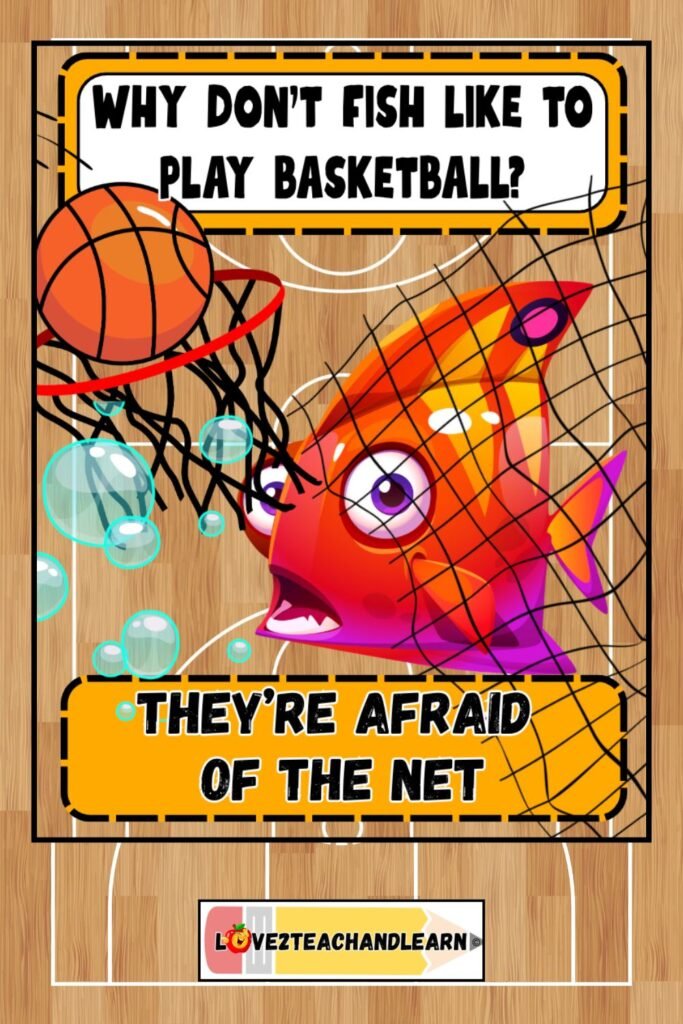 Gym Jokes for Kids - Why don't fish like to play basketball?