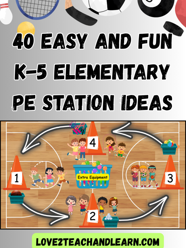 40 Easy and Fun Elementary PE Station Ideas