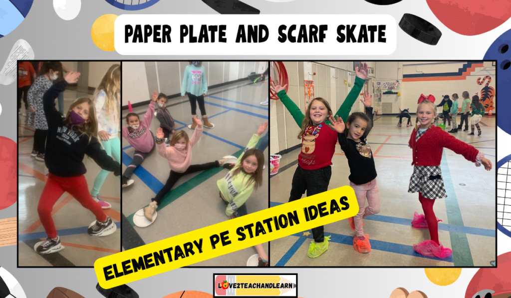 Elementary PE Station Ideas - Paper Plate Skate