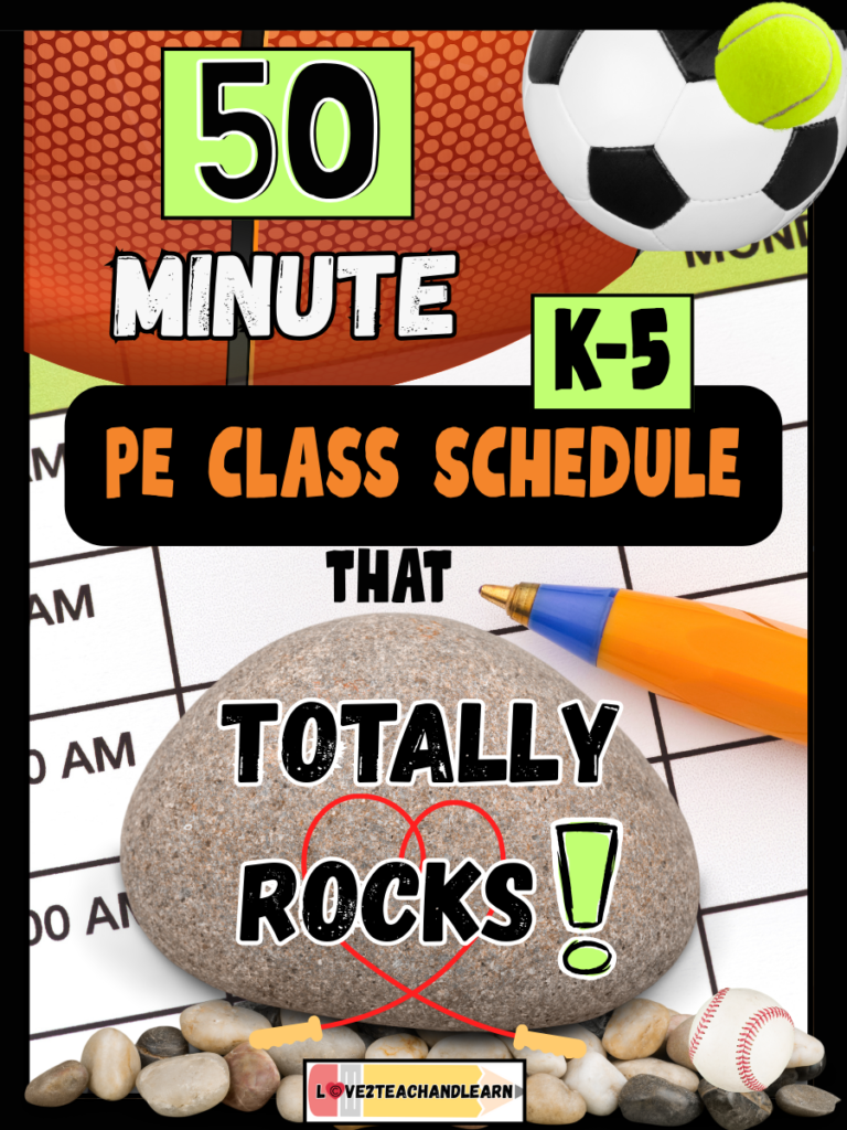 50 Minute K-5 PE CLASS SCHEDULE that Totally ROCKS!
