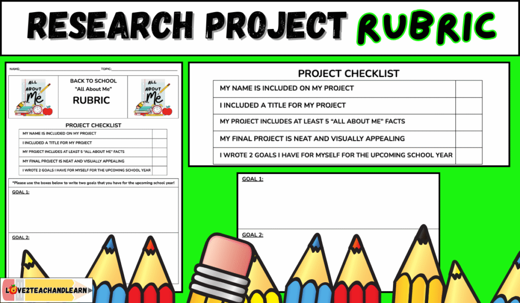 All About Me Research Project Rubric