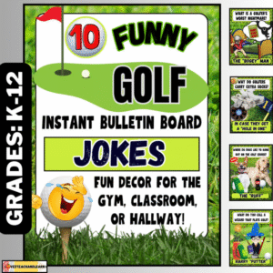 10 Funny Golf Instant Bulletin Board Jokes - Fun Decor for the Gym, Classroom or Hallway!