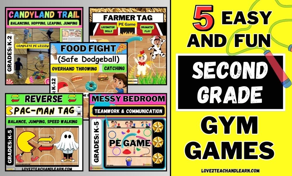 5 Easy and Fun PE SECOND GRADE Gym Games