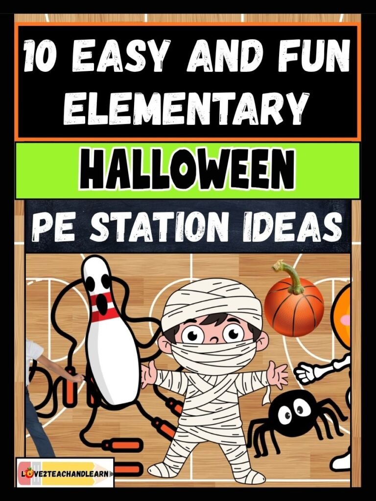 10 Easy and Fun Elementary HALLOWEEN PE Station Ideas