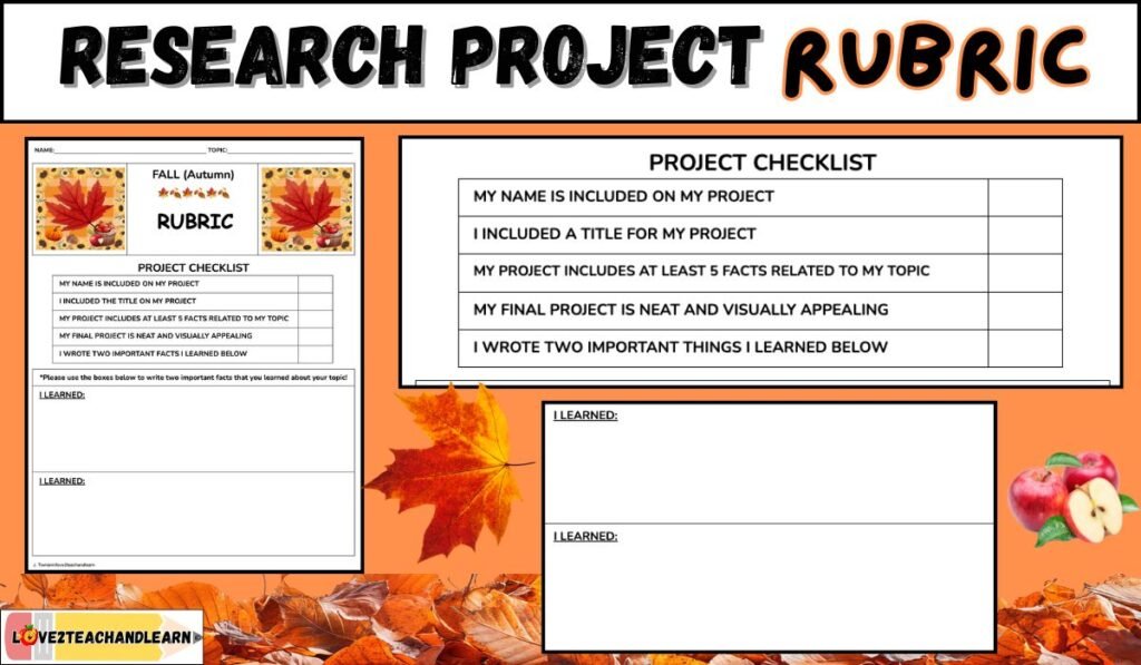 Fall Research Project + Rubric - Love 2 Teach and Learn