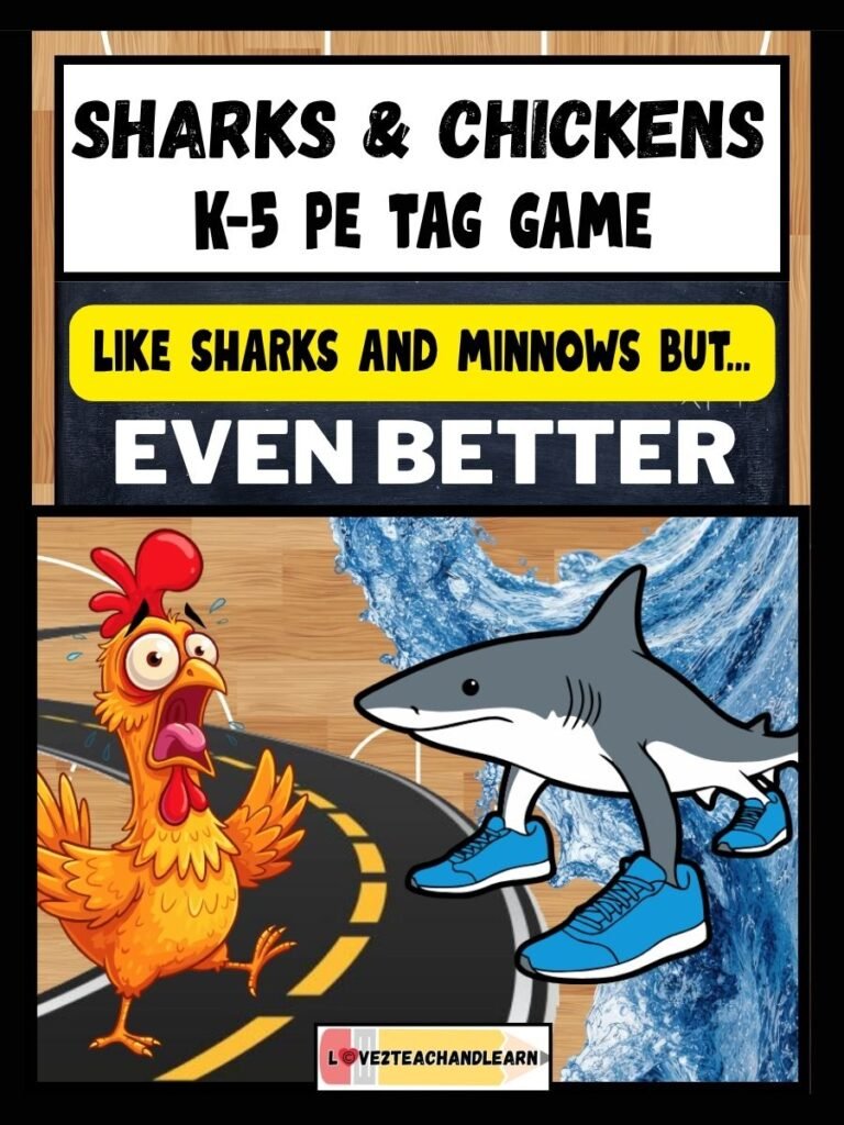 SHARKS and CHICKENS: Fun K-5 (Almost Zero Equipment) PE Game