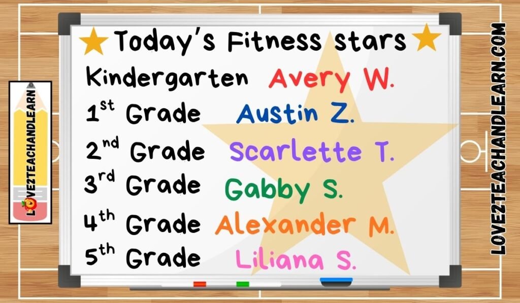 Fitness Stars Display Board - Love 2 Teach and Learn