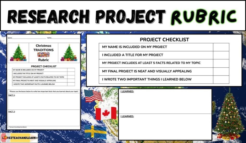 Research Project Rubric - Christmas Traditions Around the World