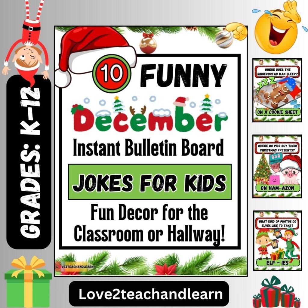 December Jokes for Kids - Instant Christmas Bulletin Board