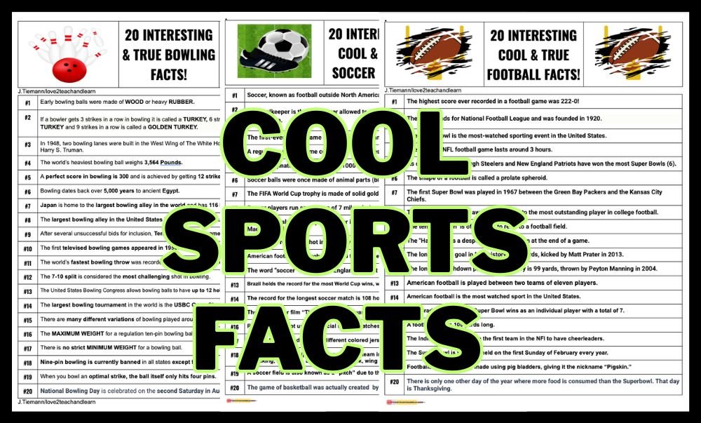Cool Sports Facts included in PE Games Bundle - Love 2 Teach and Learn