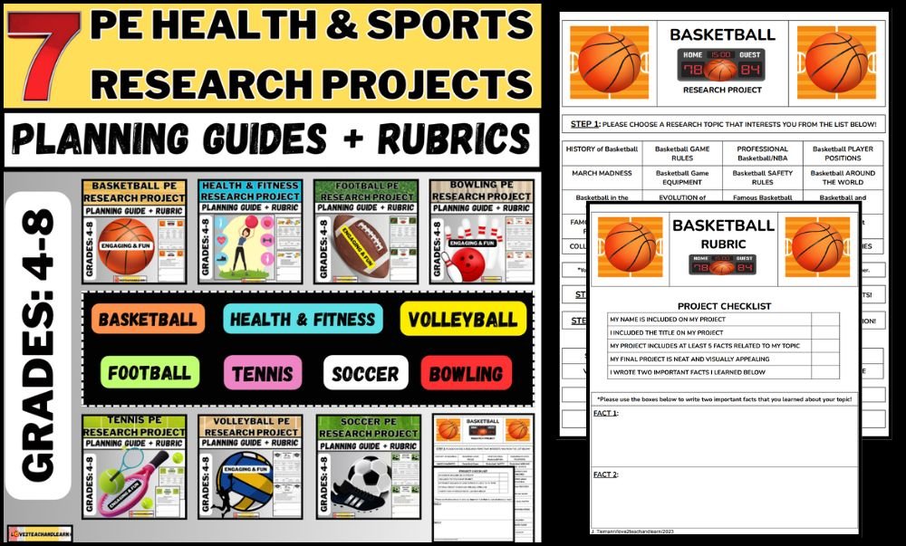 7 PE Health and Sports Research Projects + Planning Guides