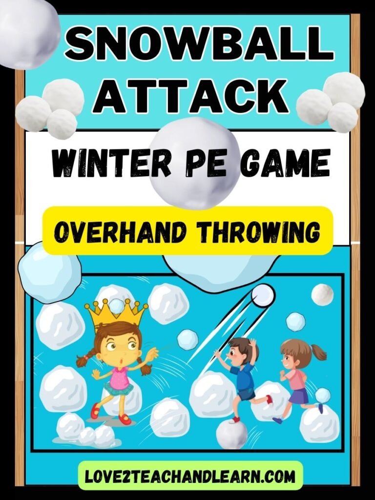 SNOWBALL ATTACK: Fun Winter K-5 (Overhand Throwing) PE Game