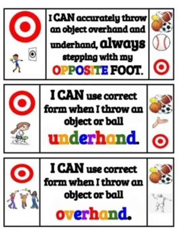 I CAN Statements - Throwing - Love 2 Teach and Learn