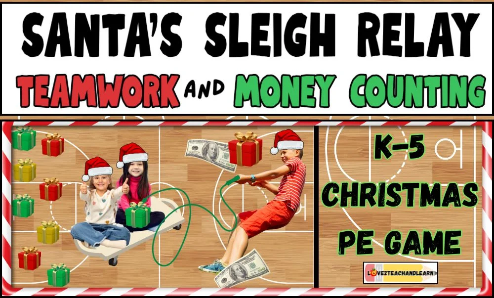 Christmas PE Games - Santa's Sleigh Ride Relay