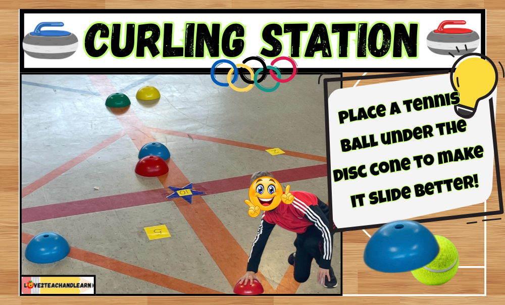 Curling Station Tip - Winter Olympics PE Stations
