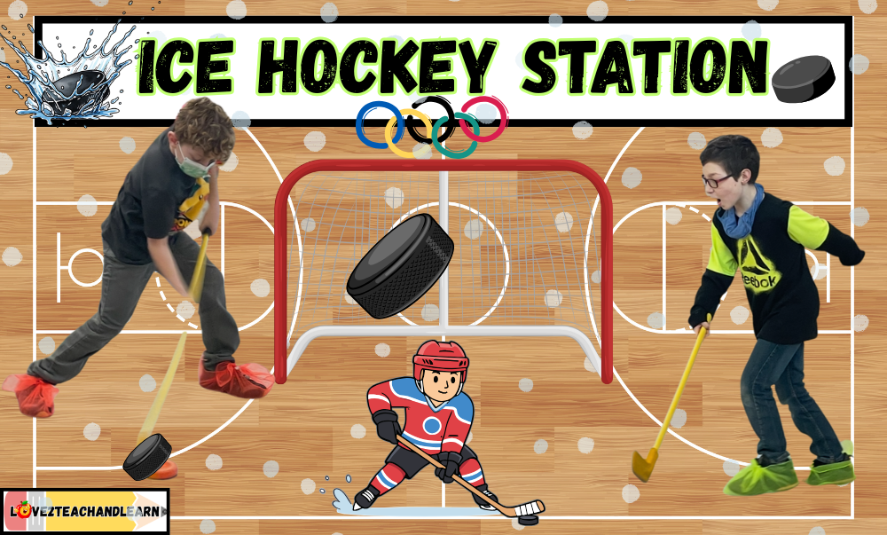 Ice Hockey Station - Winter Olympics PE Stations - Love 2 Teach and Learn