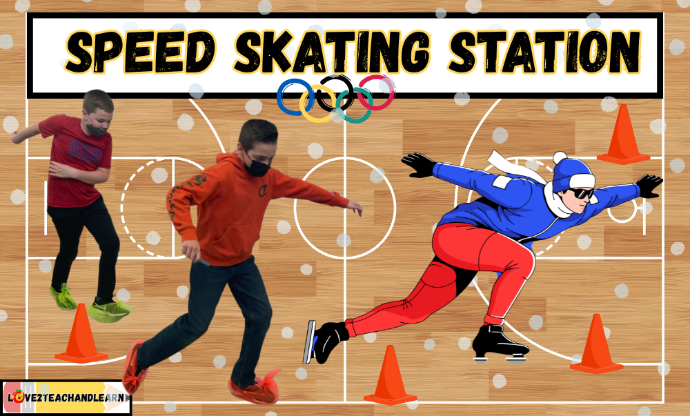 Speed Skating Winter Olympics PE Stations - Love 2 Teach and Learn