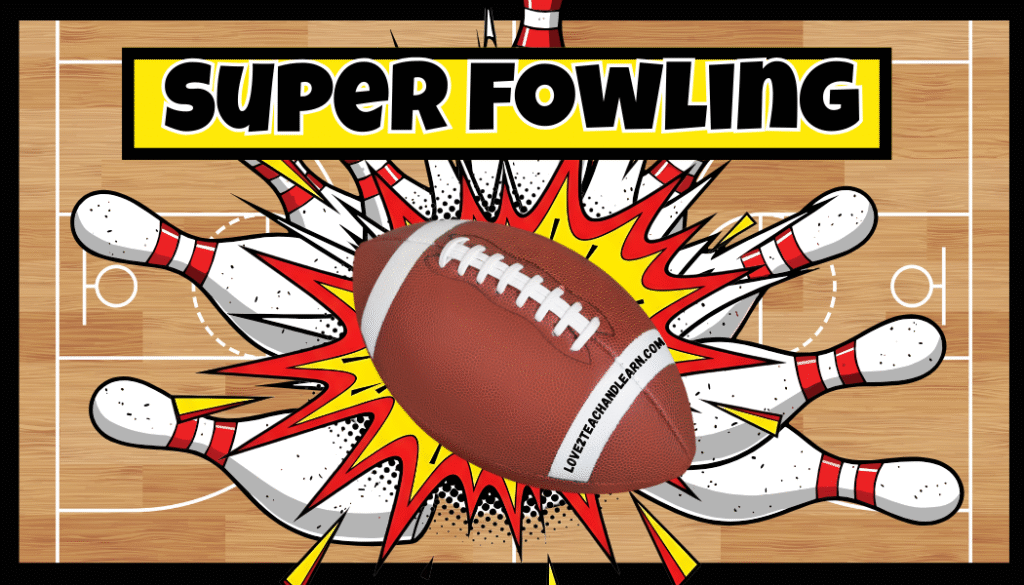 SUPER FOWLING: Fun K-8 (Football Throwing + Bowling) PE Game