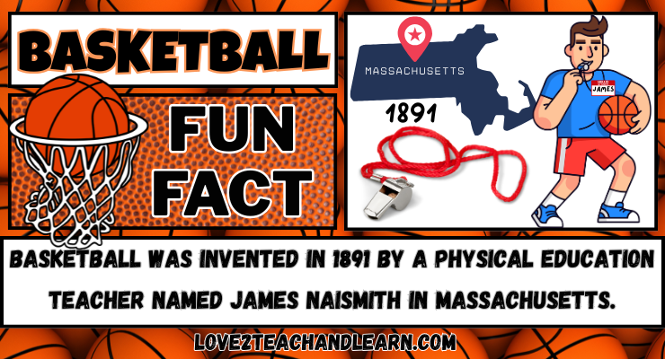 Basketball Fun Fact - Basketball was Invented in 1891 by a Physical Education Teacher Named James Naismith in Massachusetts.