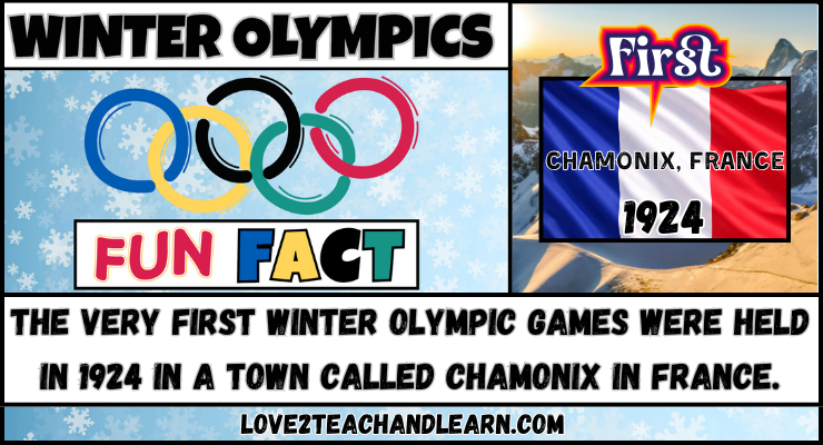 The very first Winter Olympic Games were held in 1924 in a town called Chamonix in France.