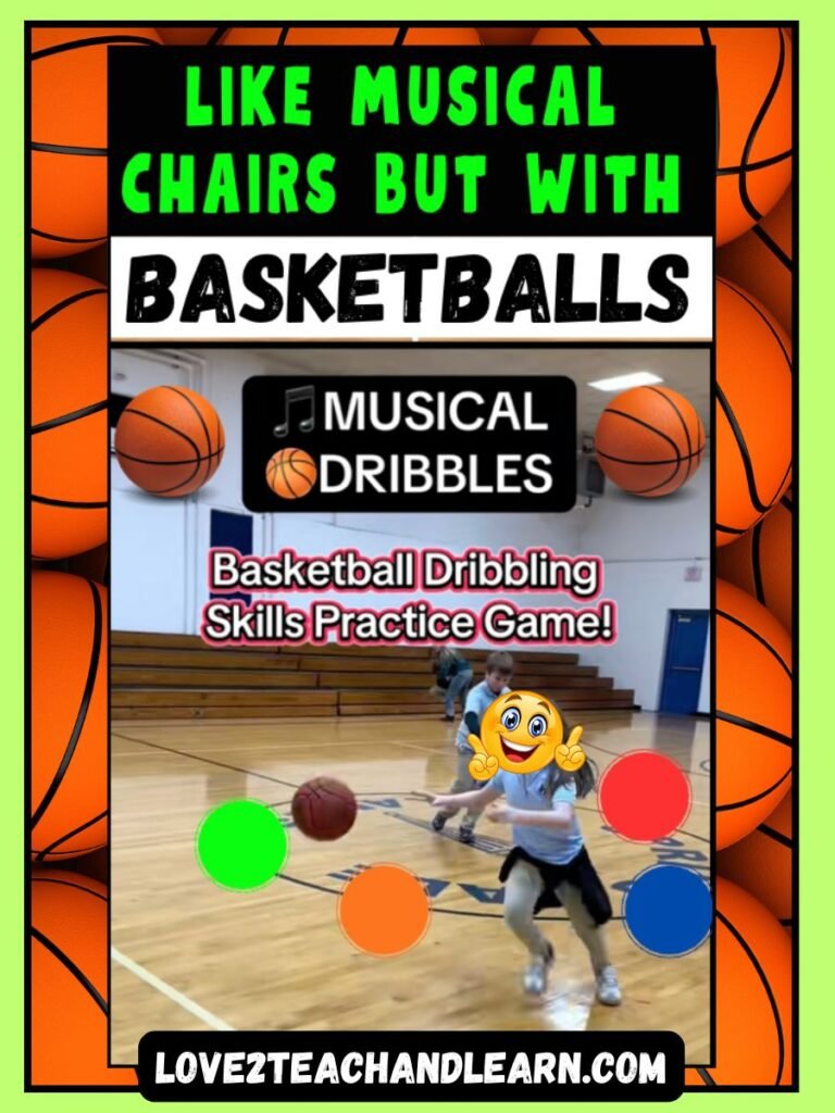 How to Play: MUSICAL DRIBBLES (Like Musical Chairs but with Basketballs)