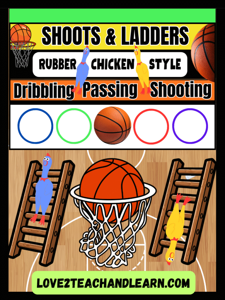 SHOOTS and LADDERS Basketball Relay Team PE Game