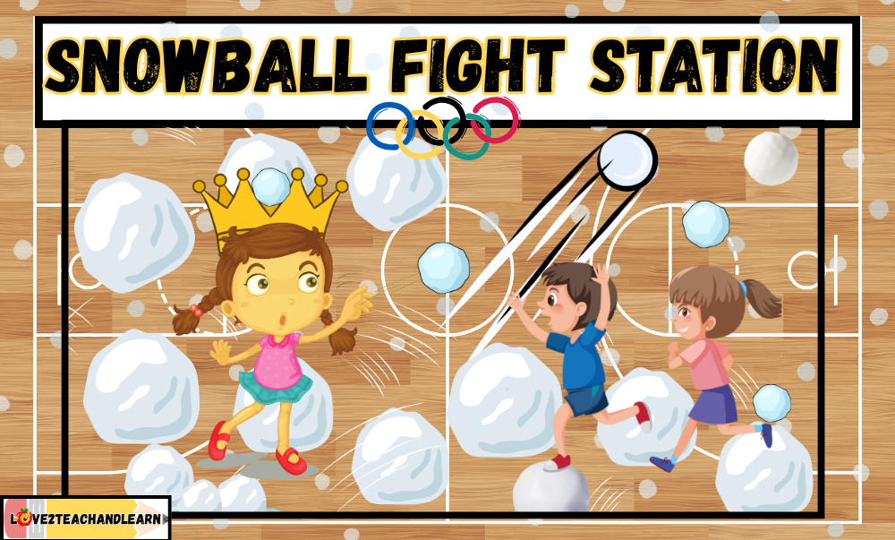 Snowball Fight Station - Winter Olympics PE Games