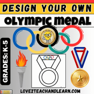 Design Your Own Winter Summer OLYMPIC MEDAL Fun Physical Education Art Activity