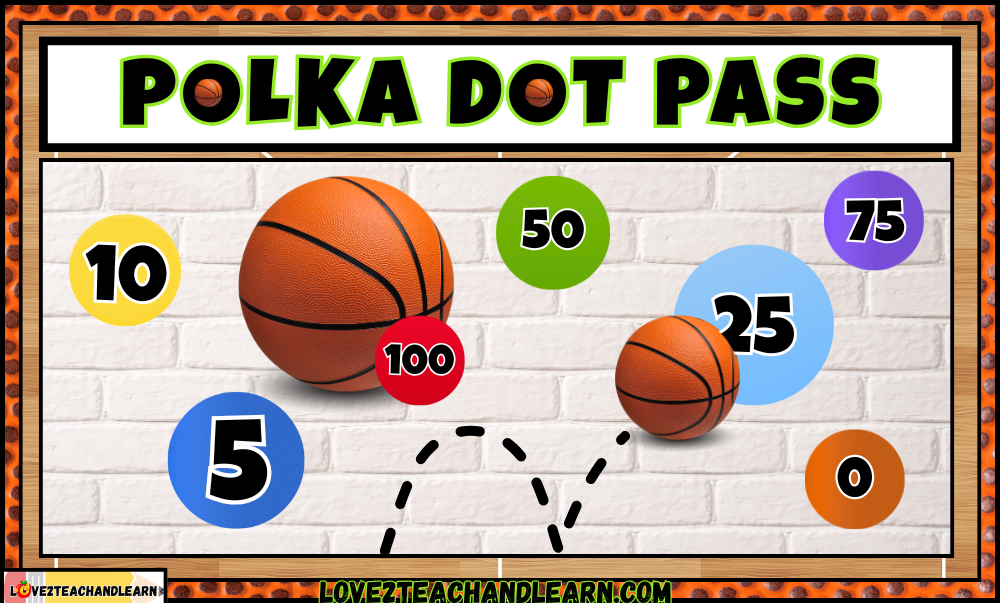 POLKA DOT PASS: K-12 Fun Basketball Passing PE Skill Game