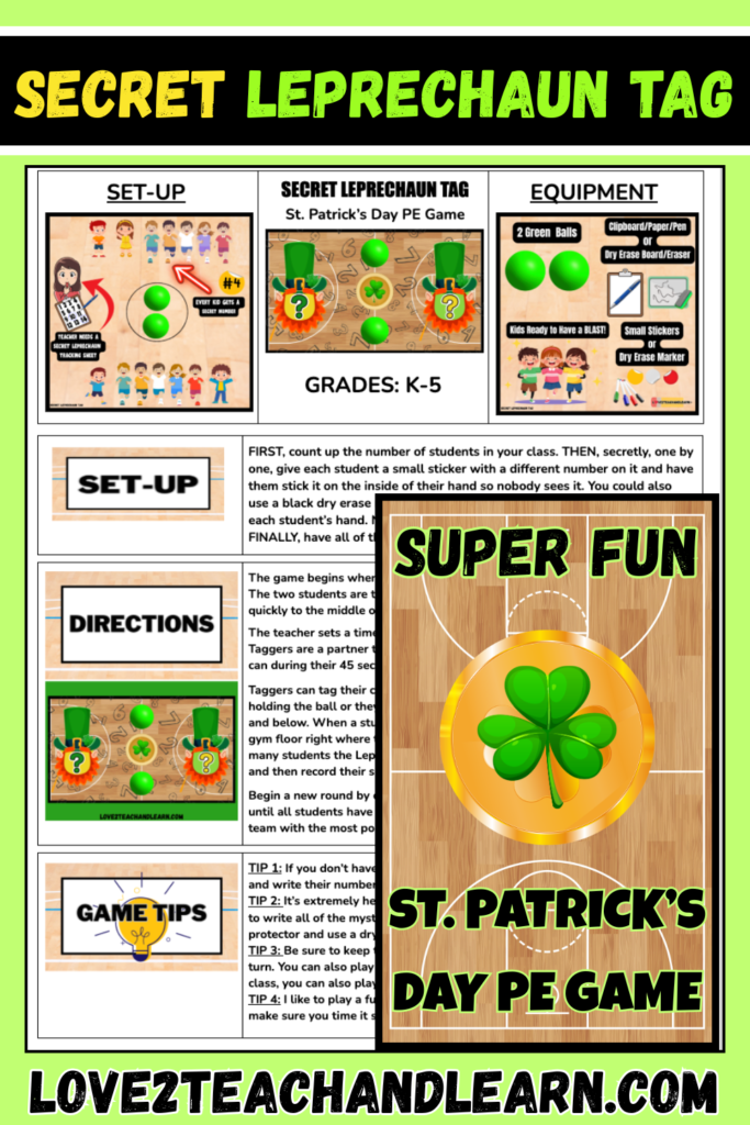 SECRET LEPRECHAUN TAG: Fun K-5 (St. Patrick's Day) PE Game