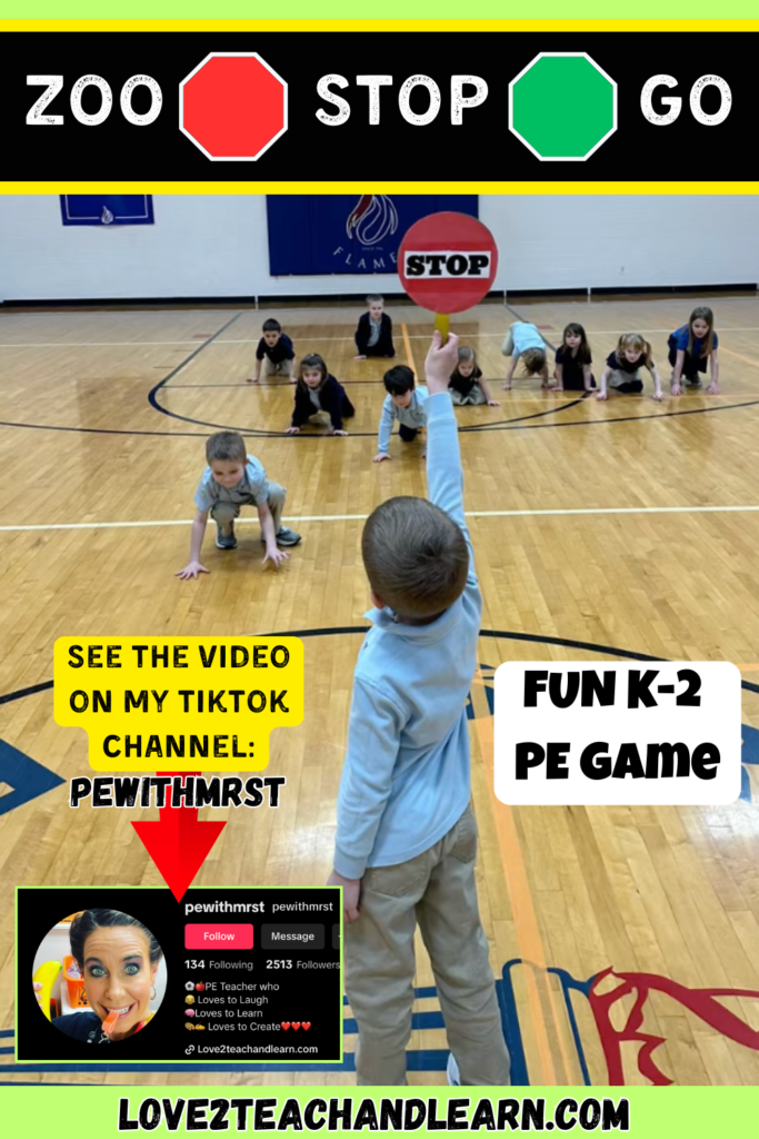 ZOO STOP GO: Fun K-2 Field Day, Camp, PE Gym Game