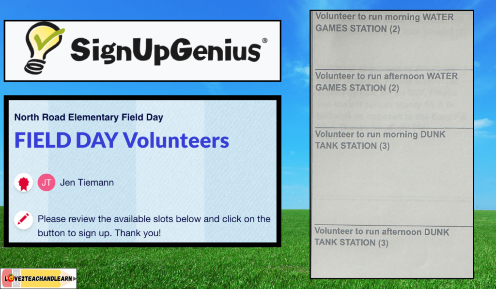 SignUp Genius - Elementary Field Day